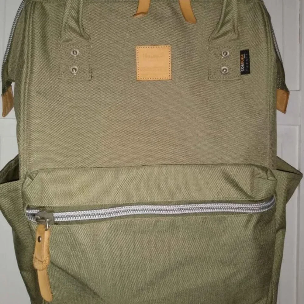 Himawari Waterproof Khaki Laptop Backpack - Picture 1 of 6